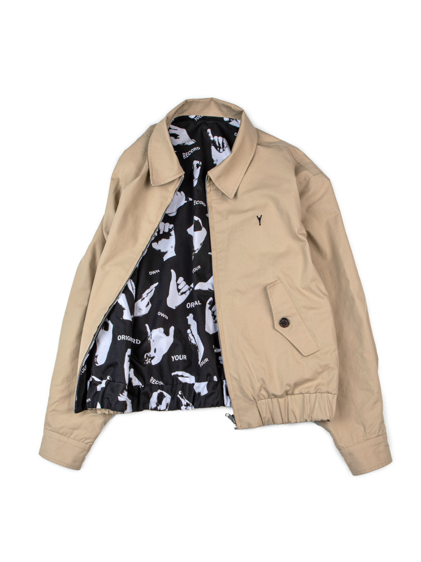 Asymmetric reversible harrington jacket #6 [beige]